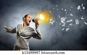businesswoman with megaphone