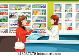 Buying medicine in pharmacy Buying medicine in pharmacy