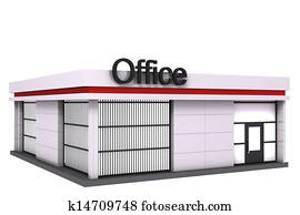 büro, gebäude.
