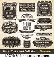 Calligraphic Element Border Corner Frame and Invitation Collection. Calligraphic Element Border Corner Frame and Invitation Collection.