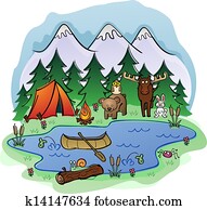 camping, in, summer, mit, tier, frien camping, in, summer, mit, tier, frien
