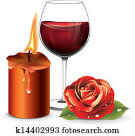 Candle Rose Wine Candle Rose Wine