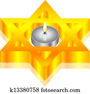 candle & star of David candle & star of David