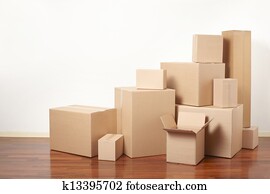 Cardboard boxes, moving day Cardboard boxes, moving day