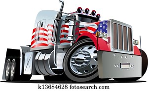 caricatura, semi caminhão