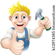 Cartoon carpenter or construction g Cartoon carpenter or construction g
