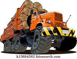 Cartoon logging truck Cartoon logging truck