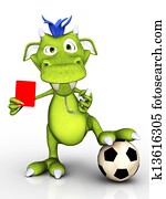 Cartoon monster as soccer referee. Cartoon monster as soccer referee.