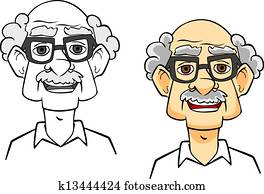 Cartoon senior man Cartoon senior man