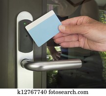 cartão chave, segurança, entrada