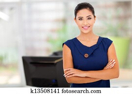 caucasian businesswoman in her office