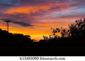 Cell Phone Tower at sunset