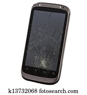 cell phone with a broken screen cell phone with a broken screen