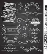 Chalkboard Hand drawn vintage vector elements Chalkboard Hand drawn vintage vector elements