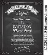 Chalkboard hand drawnvintage invitation Chalkboard hand drawnvintage invitation