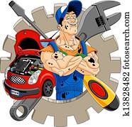 Cheerful mechanic Cheerful mechanic
