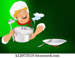 Chef and fresh healthy food Chef and fresh healthy food