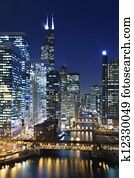 Chicago at night. Chicago at night.