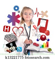 Child Doctor with Academic Career on White Child Doctor with Academic Career on White