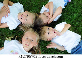 Children Playing on the Grass