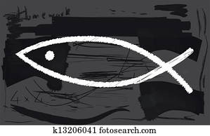 christliche, fische, tafel