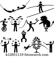 Circus Performers Acrobat Pictogram Circus Performers Acrobat Pictogram