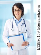 Clinician with documents