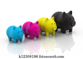 CMYK piggy bank CMYK piggy bank