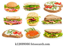Collage of sandwiches Collage of sandwiches