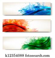 Collection of colorful abstract watercolor banners. Vector Collection of colorful abstract watercolor banners. Vector