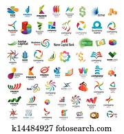 Collection of vector icons for banks and financial companies Collection of vector icons for banks and financial companies