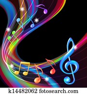 Colorful abstract notes music background. Colorful abstract notes music background.