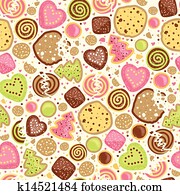 Colorful cookies seamless pattern background Colorful cookies seamless pattern background