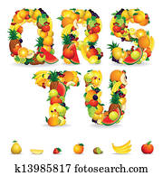 Colorful Letters from Fruit and Berries. Clip Art Colorful Letters from Fruit and Berries. Clip Art