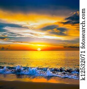 Colorful sunset over the sea 