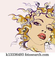 Colorfull young woman portrait