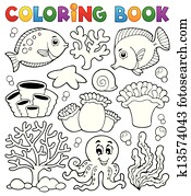 Coloring book coral reef theme 2 Coloring book coral reef theme 2