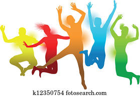 coloré, sauter personnes