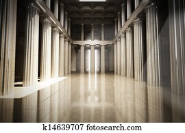 Column interior empty room Column interior empty room