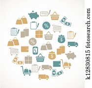 Commerce and retail icons Commerce and retail icons
