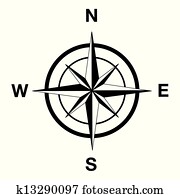 Compass silhouette in black Compass silhouette in black