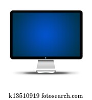 computer display isolated over white computer display isolated over white