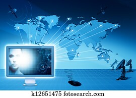 comunicações globais, e, internet., abstratos, tecnologia, backgrou