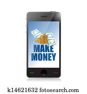 concept, telefoon, business., illustratie