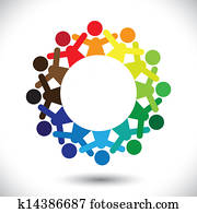 concepto, vector, graphic-, extracto, colorido, niños jugar, iconos