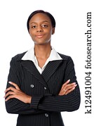 confiado, joven, mujer de negocios