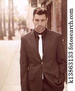 Confident fashionable male