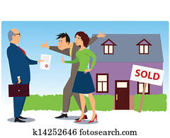 conflicto, encima, bienes raíces, venta