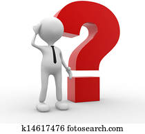 Stock Illustration of 3d confused person with question mark ...