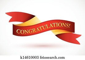 congratulations red waving ribbon banner congratulations red waving ribbon banner